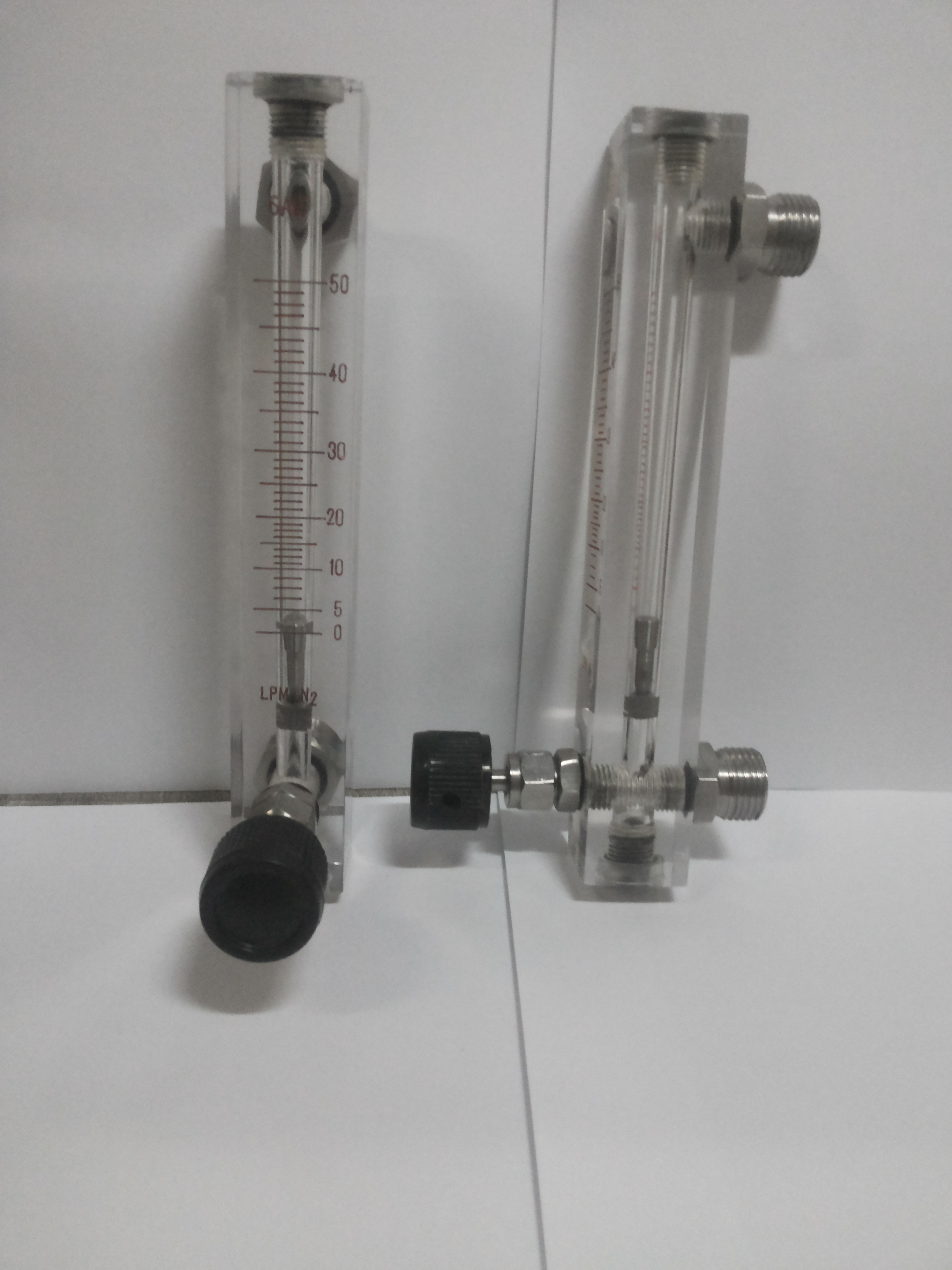 Acrylic Body Rotameter for Nitrogen Gas in Flow Range 0-50 LPM